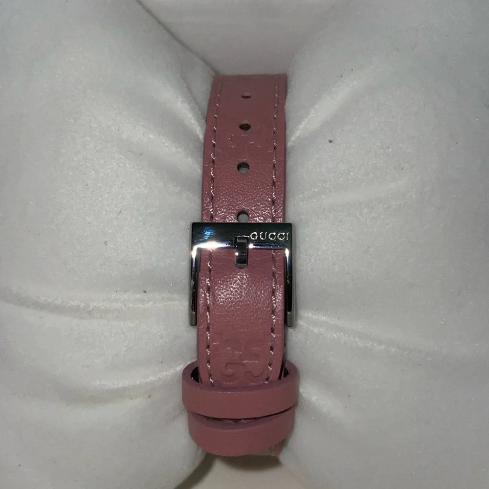 GUCCI G TIMELESS EMBOSSED SIGNATURE PINK MONOGRAM GG WATCH